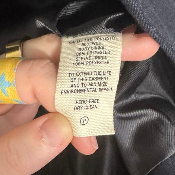 NWT Women's S Alex Mill Soho Blazer in Wool Navy Blue Classic Single Button - Picture 9 of 9